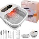 Collapsible Foot Spa Bath with Heat, Touch Screen, Remote Control, Massage Rollers, Timer, Bubble, Foot Pedicure Kit, Temperature Control Pedicure Foot Spa, Foot Bath