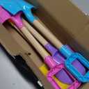 Mototo 4 Pieces 16 Inch Beach Shovels Large Beach Spades Multicolor Sand Shovels with Wooden Handle Plastic Shovel for Digging Beach Sandbox Snow Garden Toys Set for Kids Adults (4 Pack, Light Series)