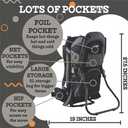Hiking Baby Carrier Backpack - Toddler & Child Carrier
Includes diaper change pad, insulated pocket, and sun & rain hood to keep your child comfortable on the trail. Up to 40 lbs.