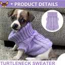 2 Pack Dog Sweaters for Small Dogs, Chihuahua Yorkie Sweater, Puppy Clothes Winter Warm Pullover Clothing, Pet Cat Cold Weather Puppy Cold Outfits (Beige+Purple Large)