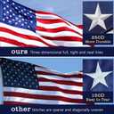 American Flags for Outside 3 x 5 FT, 100% Polyester Heavy Duty US Flag for High Wind Outdoor, Fade Resistant & Waterproof USA Flag with Embroidered Stars, Sewn Stripes, Brass Grommets