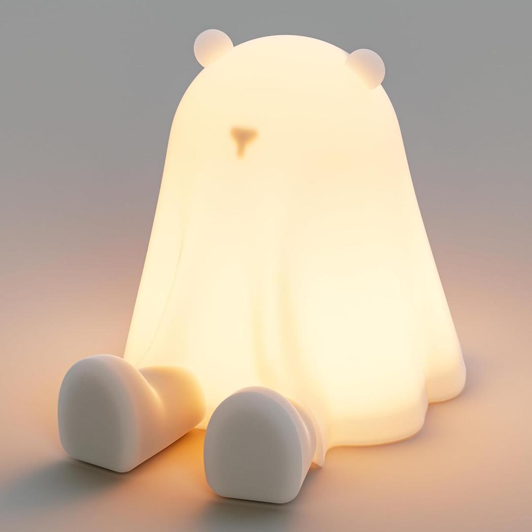 Li&Zhao Cute Night Light, Bear Halloween Night Light for Halloween Decorations, Light Baby Lamp Bedside Touch Lamp Funny Room Decor Cool Gifts Kids for Bedrooms, Living Room