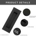Recessed Finger Flush Pulls with Edge Pull -Sliding Closet Door Handles Hardware Suitable for Pocket Door,Closet Door,Sliding Doors, Barn Door Handle (Black, 4.72Inch)