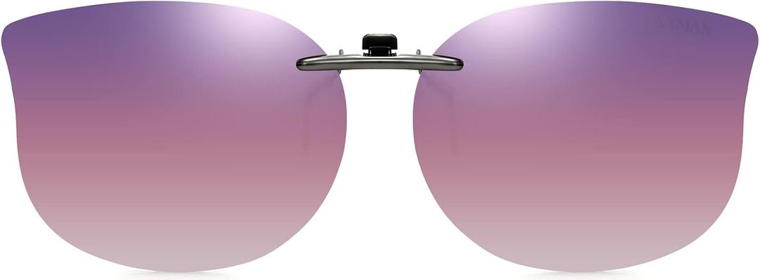 CAXMAN Cat Eye Clip On Sunglasses for Women Polarized Lens Compact Fit Non Flip Up