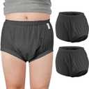 2 PCS Carer Adult Diaper Covers Noiseless Leakproof Underwear Cover Durable, Lightweight Waterproof Underwear for Incontinence (Black)