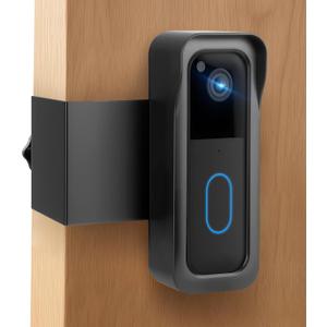 Blink Doorbell Mount, Anti-theft Metal Doorbell Camera Mount No Drilling with Rain Cover for Blink Video Doorbell 1st & 2nd Gen, No Block Sensor Doorbell Bracket Kits for Rental Apartment Black
