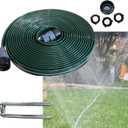 Watoo 2025 Sprinkler Hose & Soaker Hose for Yard - 25 FT Reinforced Flat Garden Hose with Holes, Heavy Duty No-Kink Lawn Irrigation Hose (Includes Stakes, High Pressure Spray)