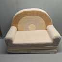 little dove Extra Wide Soft Toddler Couch Fold Out, 2-in-1 Kids Couch, Convertible Kids Sofa to Lounger, Comfy Toddler Chair, Kid Furniture for Playroom, Ideal Gifts for Boys & Girls, Beige