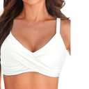 Women Underwire Bikini Top Only - Push Up Bathing Suit Top Padded Swim Bra 2025 Swimsuits Top (White, Large)