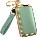 Lucrum Compatible with Mazda Key Fob Cover & Leather Keychain - TPU Case for 3, 6, CX-5 CX-9 CX-30 CX-50 CX-70 (2019-2025) (Green)