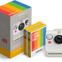 Polaroid Now 3rd Generation I-Type Instant Camera + Film Bundle - Now Pebble White Camera + 16 Color Photos (6561)