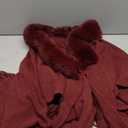 Ferand Shawl Wraps for Women, Cozy Lightweight Poncho Cape with Pockets, Warm for Fall Winter Travel (One Size, Dark Red With Faux Fur Collar)