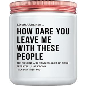 Unique Farewell Gifts for Women Coworkers & Bosses: Funny Employee Going Away Gifts - 'Goodbye, New Job' Good Luck Candle for Work Bestie (How Dare)