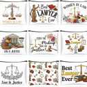 2 x Tallew 9 Pack Lawyer Themed Makeup Bags Set Lawyer Gifts for Women 9 Unique Designs Canvas Cosmetic Bags Gift for Law Graduation Retirement Travel Pouch Organizer Accessories