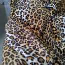 Fleece Throw Blanket 40" x 50" - Soft Cozy Microfiber Plush Blanket, Lightweight Warm Throw for Couch Bed Sofa Chair, All Season Use, Sand Leopard