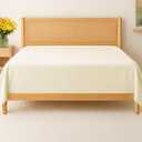 Queen Size Flat Sheet - Hotel Quality Top Flat Bed Sheet Only - Ultra-Soft, Breathable & Cooling - Fade & Wrinkle Free - Easy-Care, Stain & Shrink Resistant Bedding - Easy-Fit & Oeko-Tex - Off White