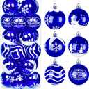 Joiedomi 24 Pcs Christmas Ball Ornaments, Blue & White 2.3 Deluxe Delicate Painting & Glittering Shatterproof Christmas Tree Ornaments for Wreath Garland Holiday Indoor Party