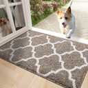 OLANLY Indoor Door Mat, 32x20, Non-Slip Absorbent Resist Dirt Entrance Mat, Washable Low-Profile Inside Floor Doormats for Entryway, Brown