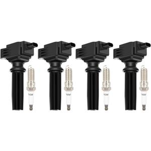 ECCPP UF670 4 ignition coils with 4 iridium Spark Plugs for ford for Lincoln 2013-2019 Escape 2015-2018 Focus 2013-2020 Fusion 2012-2019 Explorer Edge Taurus MKT MKC 2.0 2.3 L4 UF670 DG546 5C1873