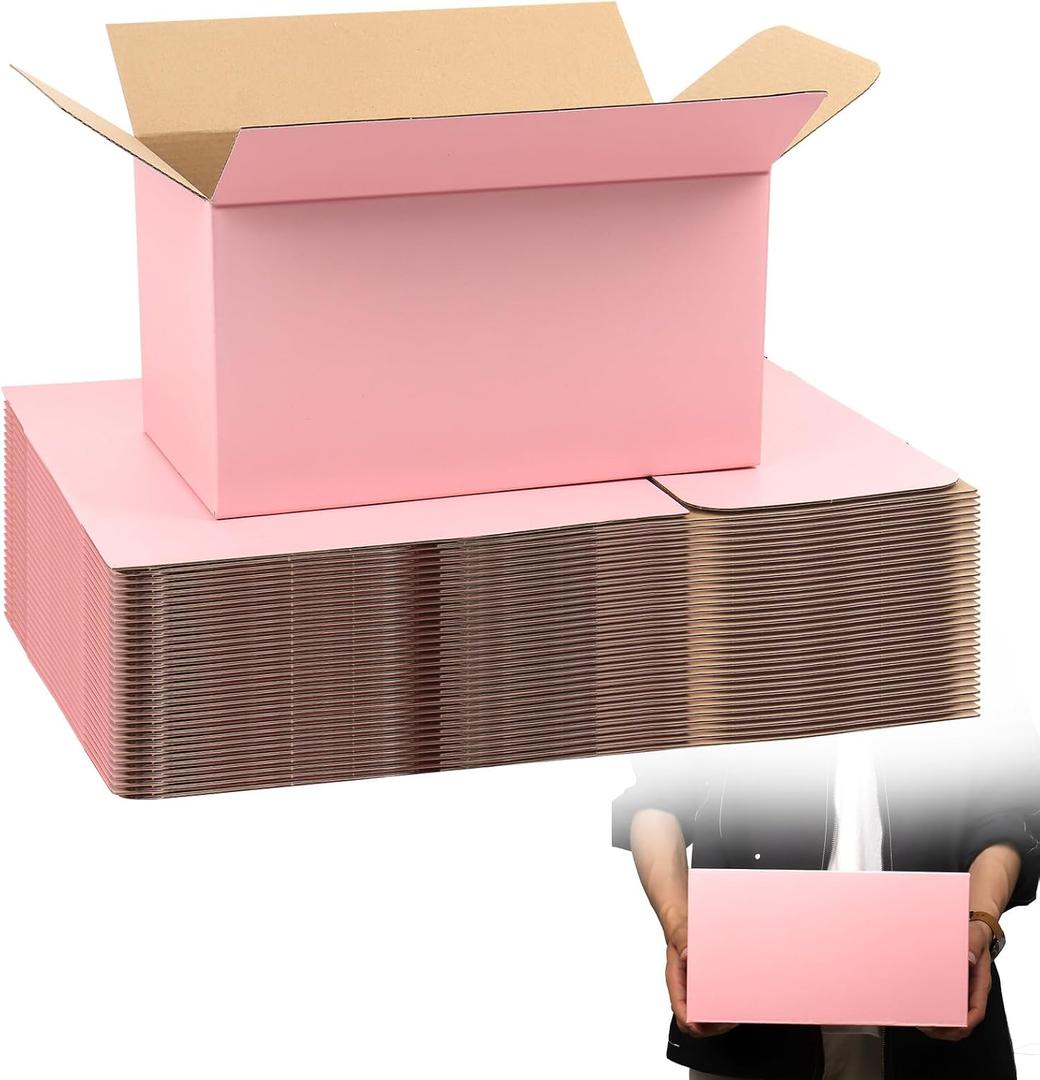 11x6x6 Pink Shipping Boxes, 30 Pack Mailing Boxes for Small Business, Corrugated Cardboard Boxes for Packaging, Shipping
