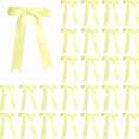30 Pcs 5 x 7 Inch Yellow Grosgrain Ribbon Bows with Twist Tie Gift Bows for Gift Wrapping, Crafts, Parties (Yellow,Width of 1")