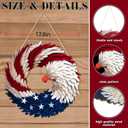 2026 Eagle Flag Wreath, 250th Anniversary Patriotic Eagle Wreath, Red White and Blue with Stars, Independence Day 4th of July Front Door Wall Decor (Medium-2D, Round)