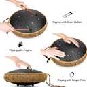 Steel Tongue Drum 13 Inches 15 Notes, Hand Pan Drums for Adults 440hz, C Major Handpan Musical Instrument with Song Book, Mallets and Carry Bag, Black