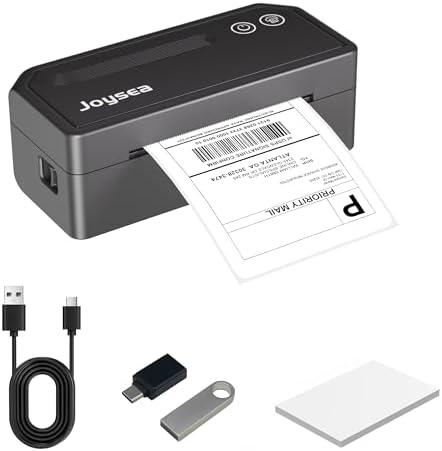 Joysea 4x6 Wireless Bluetooth Thermal Shipping Label Printer | For Small Business, Compatible with Amazon, Shopify, USPS & Other Platforms, Black
