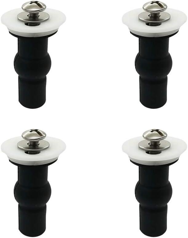 Toilet Seat Hinge Bolt Screws 4 Pack Toilet Seat Top Fixing Part Expanding Rubber Bolts with Metal Washers Universal Cover Screws for Top Mounting Hinges