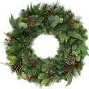 Puleo International 24" Mixed Christmas Wreath with 120 Tips, Green