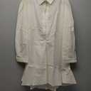 Womens Tunic Shirt Mini Dress Long Sleeve Cotton Short Dress Button Up Ruffle Hem Shift Dresses (Medium,)