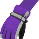 MAGARROW Kids Winter Warm Gloves Windproof Water-Resistant Snow Boys Girls Sport Gloves (Small, Deep Purple- Long Cuff)