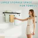 Alise 24 Inch Towel Racks for Bathroom Wall Mounted,Bathroom Towel Rack with Tower Bar,Double Towel Racks for Bathroom,SUS304 Stainless Steel Bathroom Towel Holder Matte Black