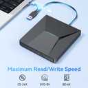 USB 3.0 and Type-C External Bluray Drive, External Bluray Burner and External Blueray/DVD Drive for PC, Blu Ray Disc Reader Compatible with Windows XP/7/8/10, Laptop, Desktop, MacOS for MacBook