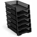 Geetery Turn in Trays Classroom, Black, Set of 12