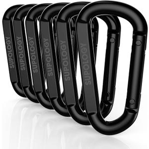 Heavy Duty Carabiner Clip, Steel Carabiners 1100lbs 3" D Shaped Spring Hook Small Clips for Hammocks, Hiking, Keychains, Outdoors and Gym, Dog Leash and Key Ring