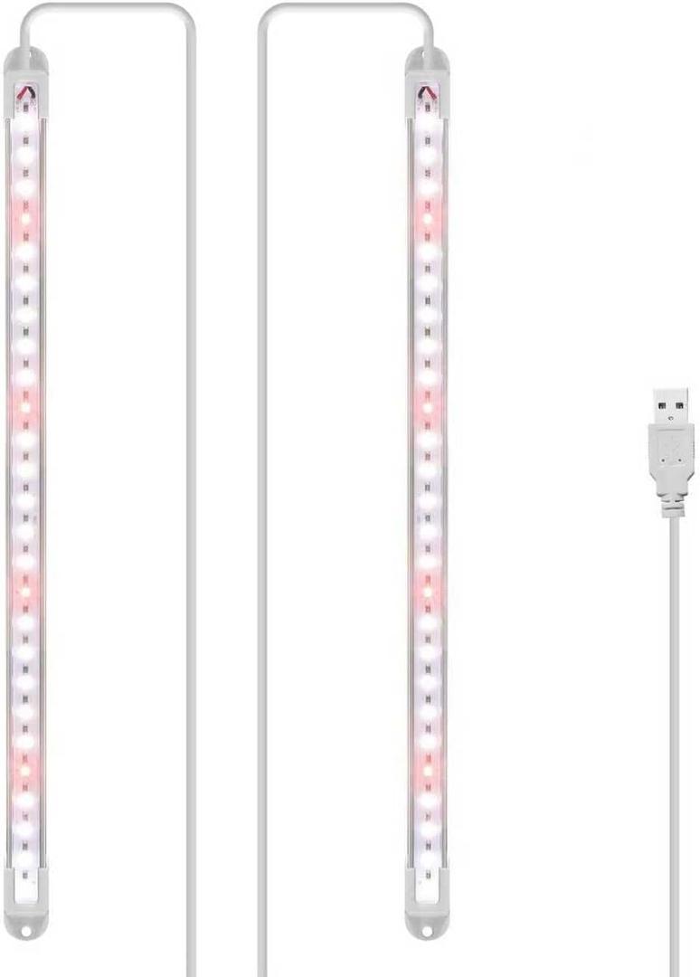 LED Grow Light Strip for Indoor Plants, Full Spectrum Sunlike Plant Lights Growing Lamps for Hydroponics Succulent Veg and Flowers (Not Includes Adapter) - 2 Packs