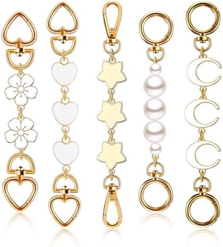 5 Pcs Bag Extender Chain Purse Strap Extender Gold Metal Bag Replacement Chain for Handbag Cross bag Shoulder Bag Making Supplies Purse Chains Accessories(Elegant)