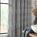 2 x HPD Half Price Drapes Blossom Printed Shower Curtain 71 Inches Long with 12 Hooks (1 Panel), Machine Washable Shower Curtains for Bathroom, 70W x 71L, Drizzle Grey