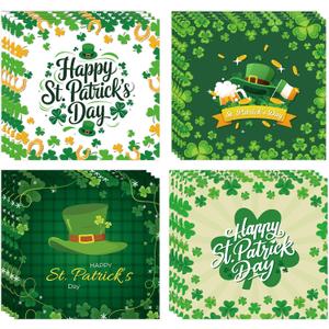 St Patricks Day Cards with Envelopes, 16 Pcs Green Shamrock Leprechaun St Patricks Day Greeting Card Set for Office Friends Family Irish Holiday Celebrations