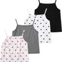 4 Packs Girl Sleeveles Tank Tops Paghetti Strap Cami Camisole Summer Set 3-14Y
