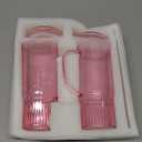 GOSCHE Glass Cups with Lids and Straws, 24oz Glass Tumbler with Straw and Lid, Iced Coffee Cups with Handle for Smoothie Juice Water Tea, Pink, 2 Pack