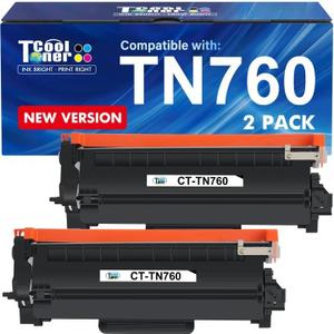 TN760 Toner for Brother Printer TN730: Compatible for Brother TN 760 730 HL-L2395DW MFC-L2750DW TN-730/TN-760 TN-760 TN-730 MFC-L2710DW DCP-L2550DW HL-L2350DW HL-L2370DW HL-L2390DW Black Cartridge