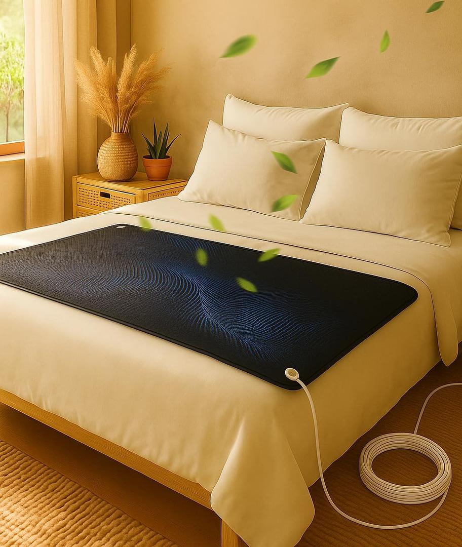 Grounding Mat for Bed, Earthing Mat for Better Sleep & Stress Reduction, Grounding Pad for Bed with Cable, Grounding Matress Pad, Grounding Well Mat Queen & King Size