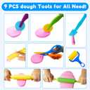 28Pcs Dough and Clay Play Tools Kit for Kids, Modeling Clay Accessories with Animal Cutters, Rolling Pins, Safety Scissors, Dough Extruder & Rollers