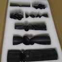 7-Pack Pillar Candles - Soy Wax Handmade Ribbed Candles for Home Decor, Housewarming Gift, Shelf & Table Decor - Aesthetic Modern Candles Set (Black)