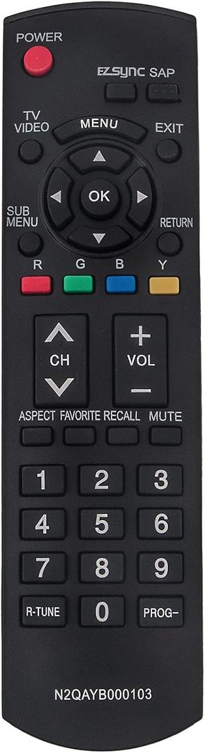 N2QAYB000103 Replacement Remote Control Work for Panasonic TV TC26LE70 TC32LE70 TH42PE7U TH-42PE7U TH42PX75U TH-42PX75U TH42PX75UP TH-42PX75UP TH50PX75U TH-50PX75U TH58PE75U TH-58PE75U