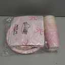 161PCs Pink Bow Party Supplies Pink Coquette Plates Napkins Cups Tablecloth Straws Forks Spoons Knives for Birthday Party Bachelorette Decor Bridal Engagement Coquette Party Supplies for 20 guests