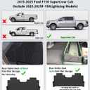 Floor Mats Custom Fit for Ford F150/F-150 2025 2015-2024 SuperCrew Cab (Includes 22-24 Lightning Models) All Weather TPE Rubber Floor Liners Anti-Slip Full Set for Ford F-150 2025 Accessories