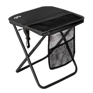 CAMDOOR Adult Portable Collapsible Stool with 3 Side Pockets and Shoulder Strap, Extra Large Folding Camping Stool Supports 400 lbs, Ultralight Portable Seat for Camping, Hiking, Fishing (Orange)